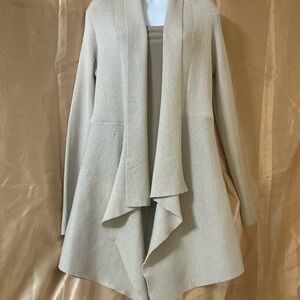 T Tahari Women's Cream Drape Cardigan